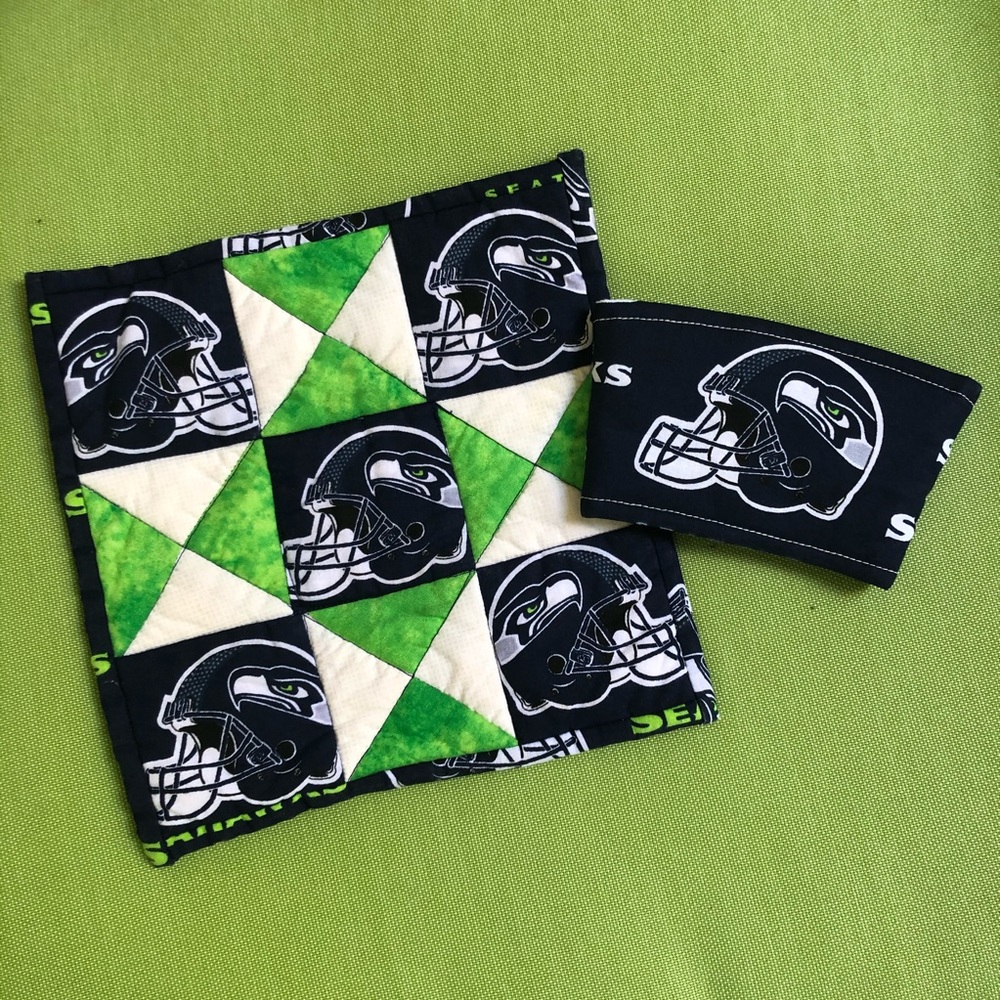 Seattle Seahawks Potholder and Coffee Cozy
